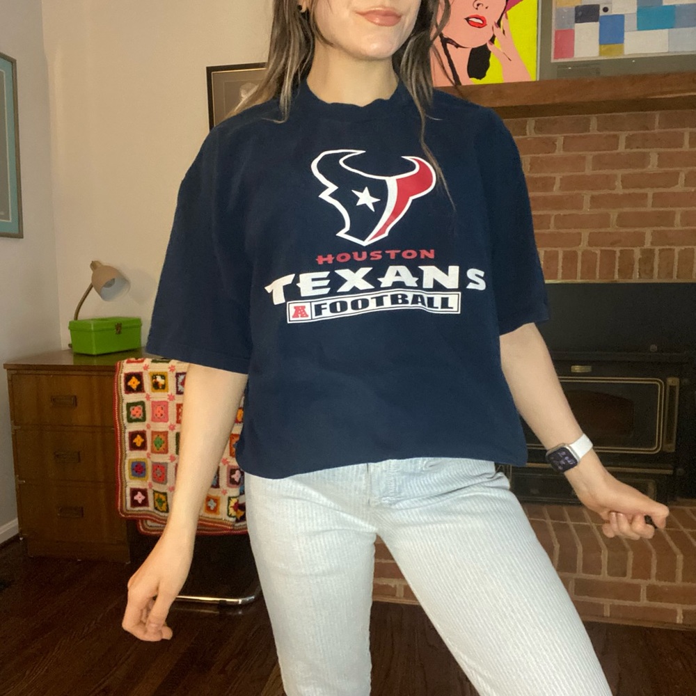 Y2K 2010s Houston Texans Football NFL Team Apparel Oversized Navy Graphi… - Picture 2 of 10